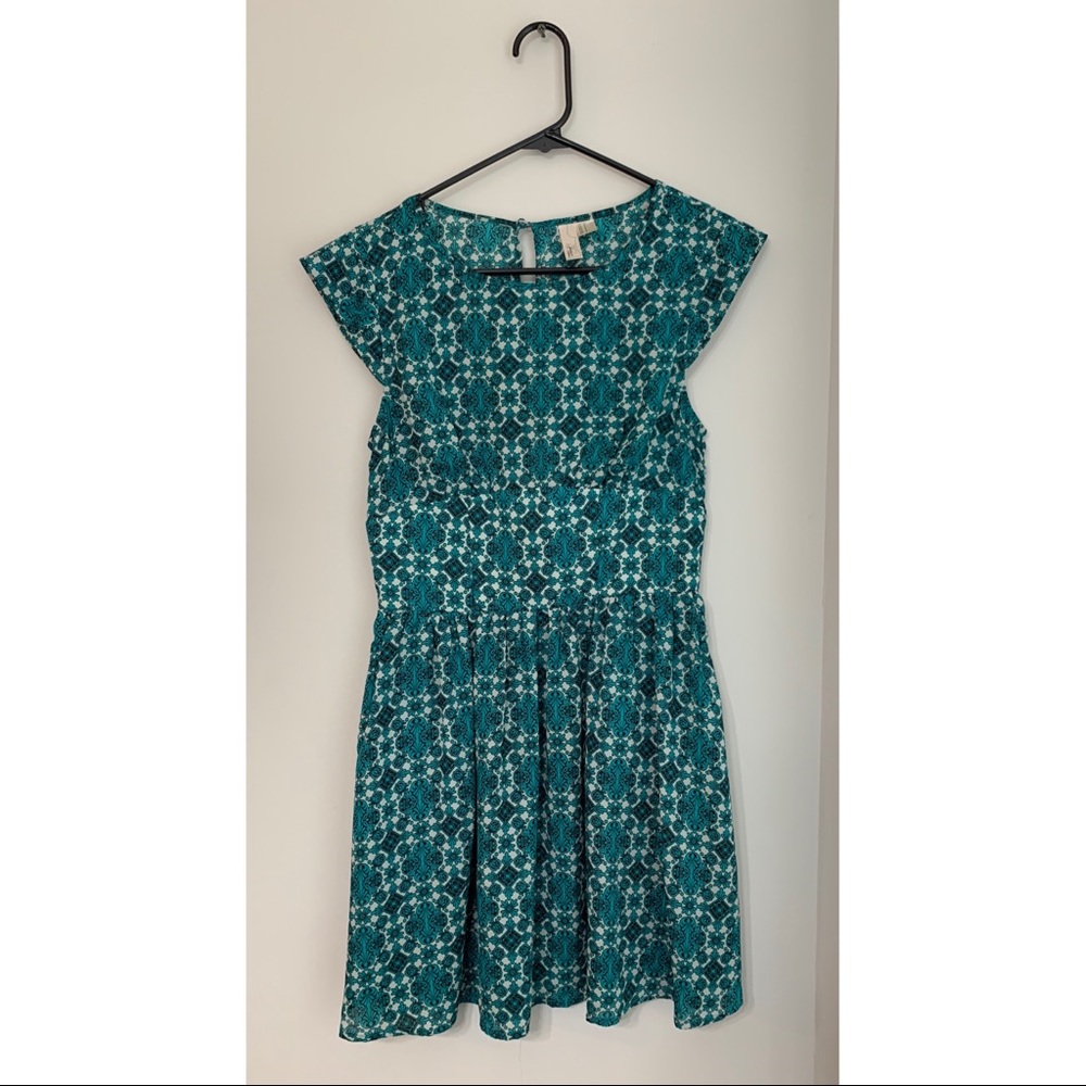 Teal Printed Dress